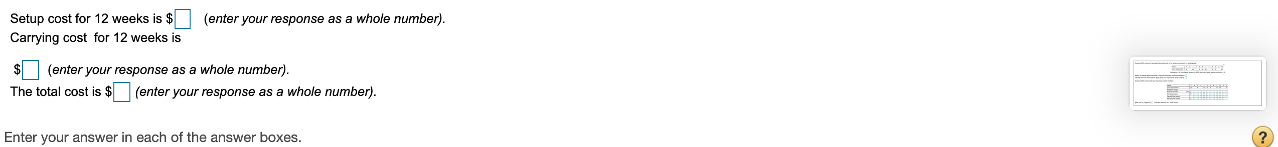 Please answer all questions Develop a EOQ