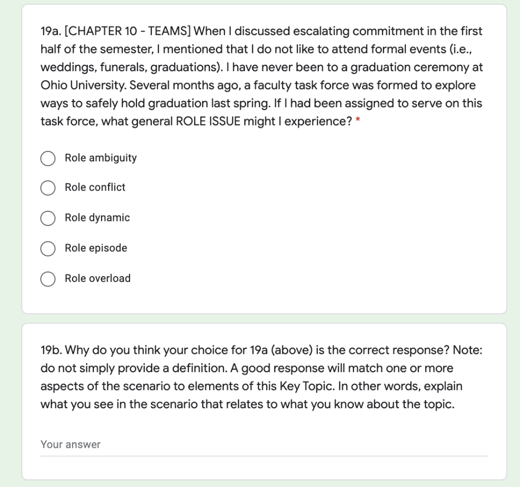 19a. [CHAPTER 10 - TEAMS] When I discussed