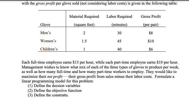 Problem 3 (25%). Comfortable Hands is a company