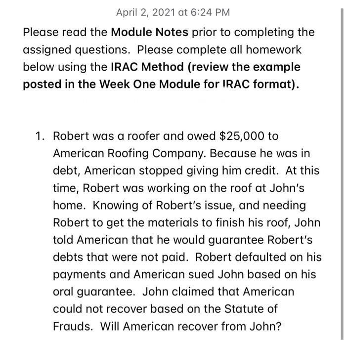 April 2, 2021 at 6:24 PM Please read the Module