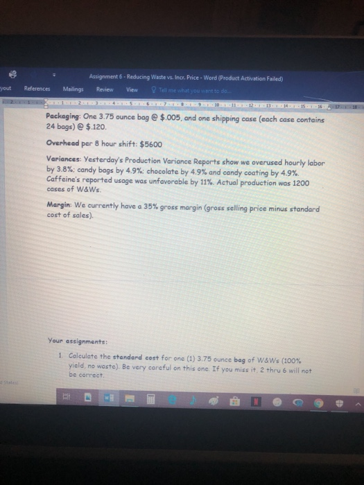 Assignment 6 - Reducing Waste vs. Incr. Price -