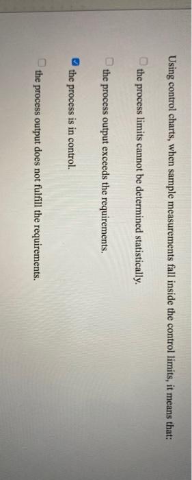 Using control charts, when sample measurements