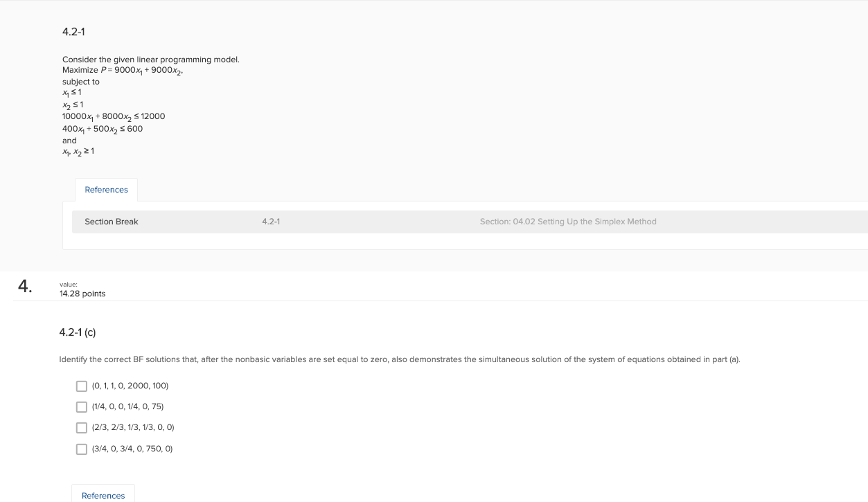 4.2-1 Consider the given linear programming