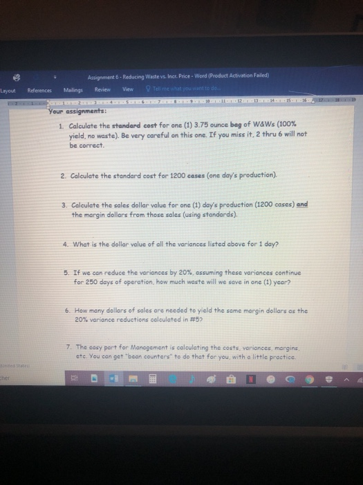 Assignment 6 - Reducing Waste vs. Incr. Price -