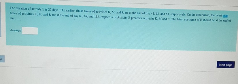 A project with 7 activities is shown below. A STA