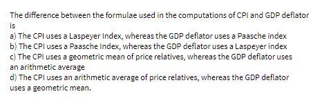 The difference between the formulae used in the