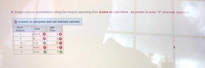 part D is incorrect Problem 6-18 (Algo) An