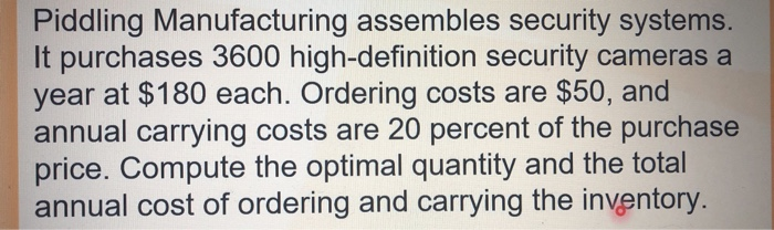 Piddling Manufacturing assembles security