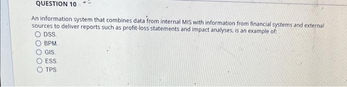 op An information system that combines data from