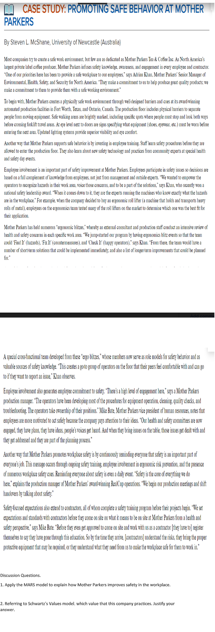 Based on chapter Key Individual Behaviour,