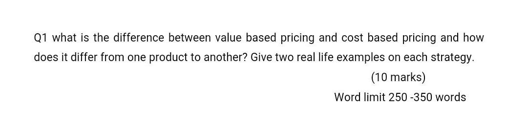 Q1 what is the difference between value based