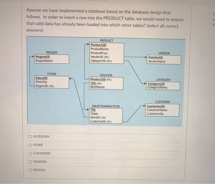 Assume we have implemented a database based on