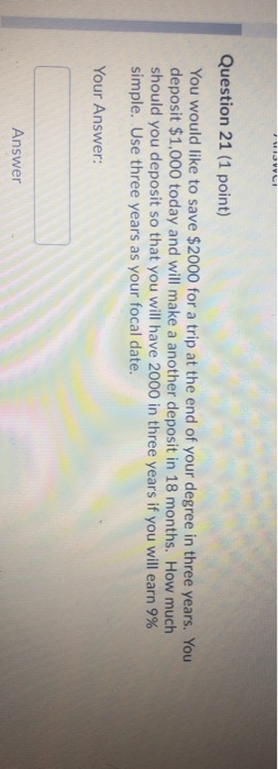 Question 21 (1 point) You would like to save