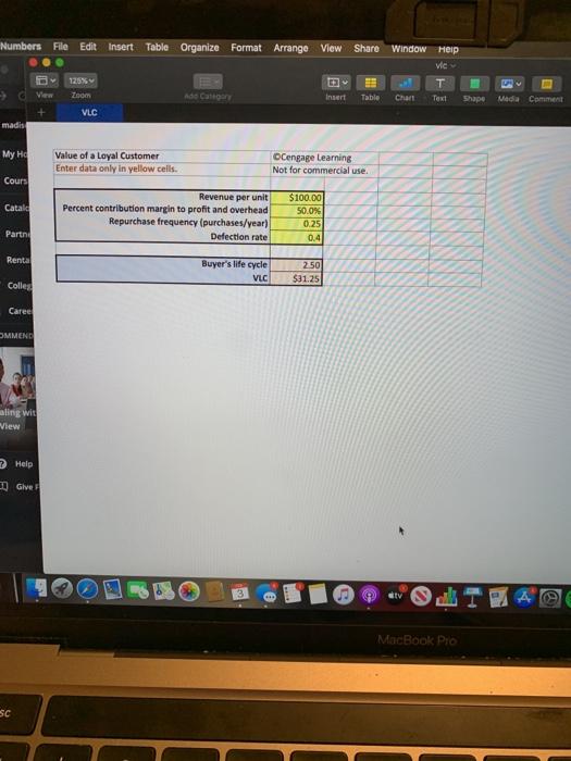 Numbers File Edit Insert Table Organize Format