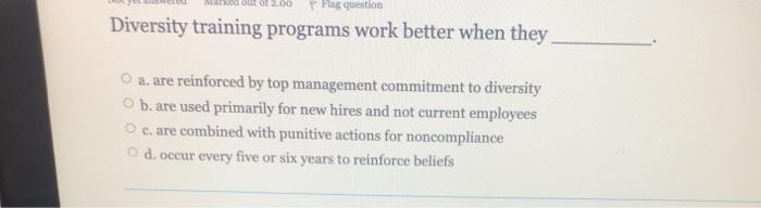 OOO 2.00 Fiat question Diversity training