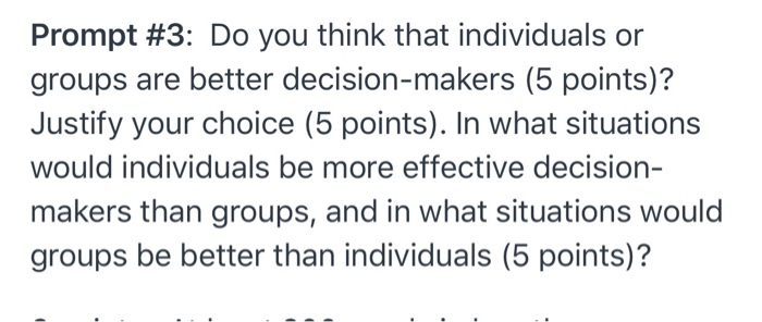 Prompt #3: Do you think that individuals or