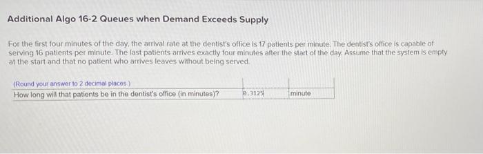 Additional Algo 16-2 Queues when Demand Exceeds