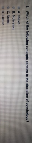 6. Which of the following concepts pertains to