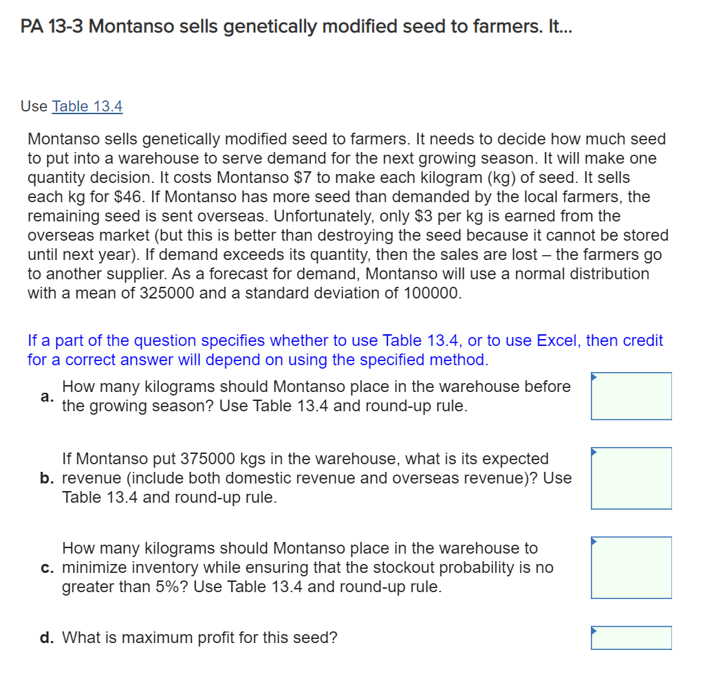 TABLE 13.4 The Distribution, F(Q), and Expected