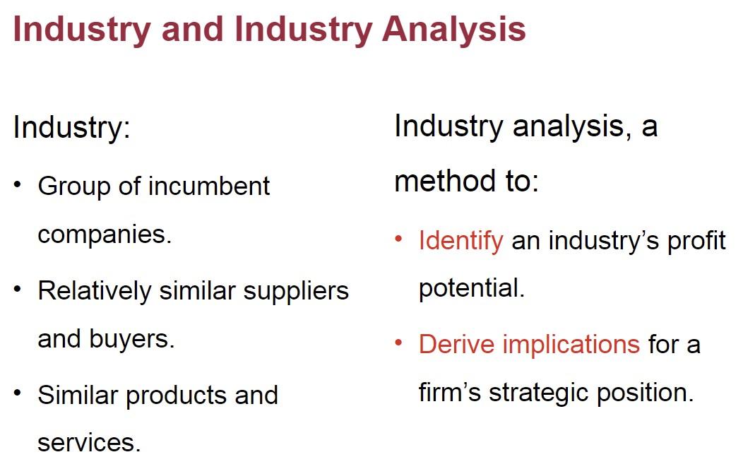What is the "Industry and Industry Analysis" of