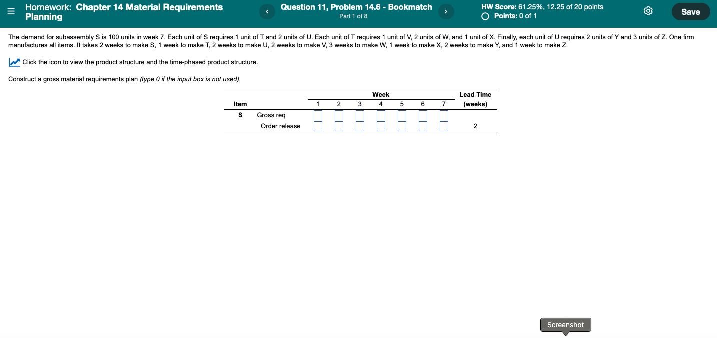 Homework: Chapter 14 Material Requirements