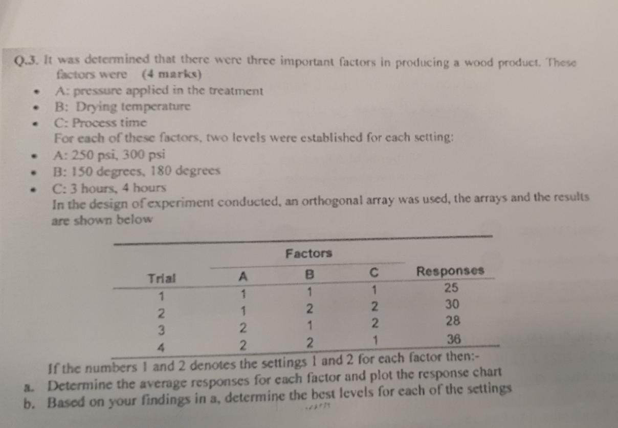 Q.3. It was determined that there were three