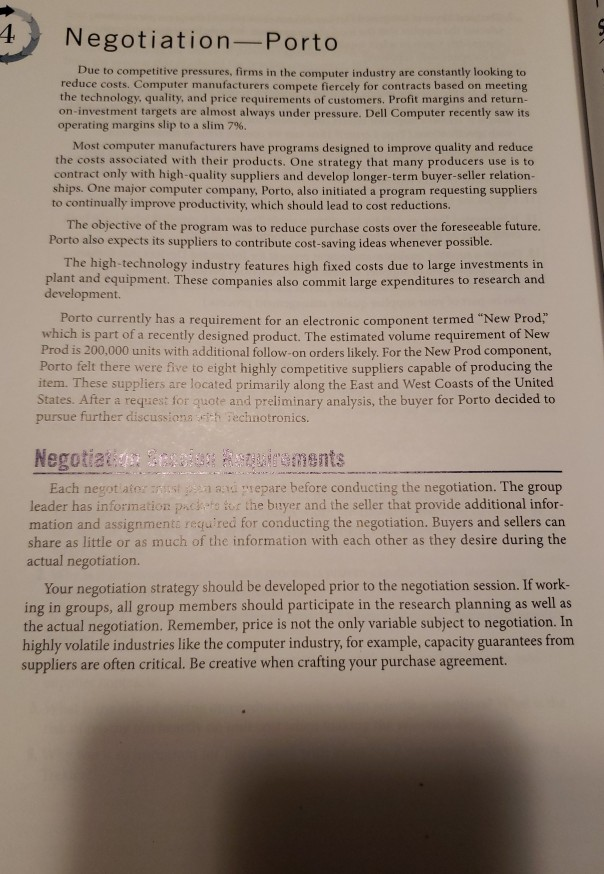 4 Negotiation-Porto Due to competitive pressures,