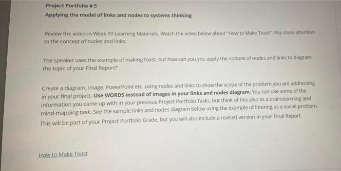 Project Portfolio #5 Applying the model of links