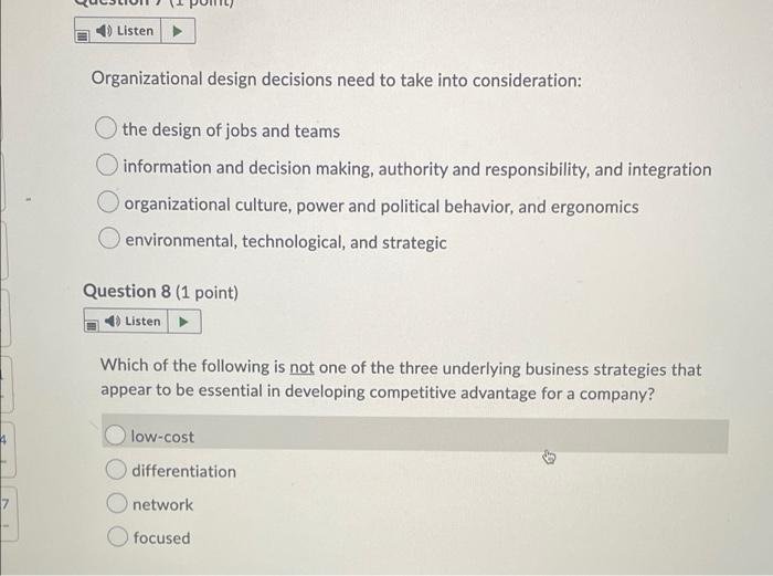 Listen Organizational design decisions need to