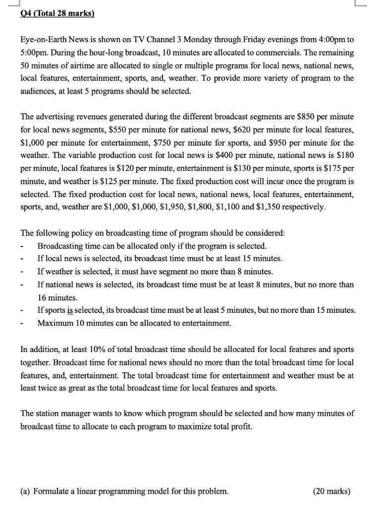 [EXCEL] Solve the problem using solver. L 04