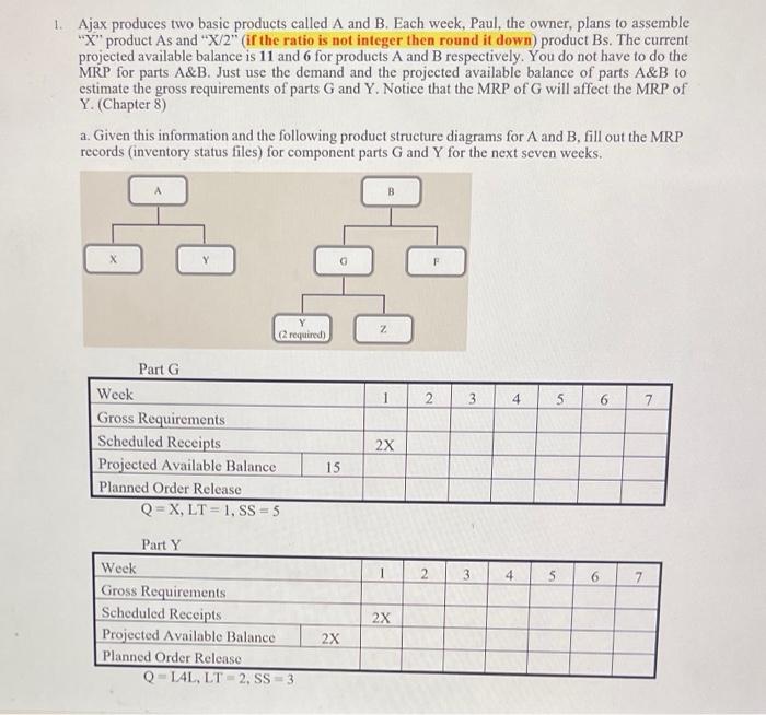 please show formulas. thanks! Ajax produces two