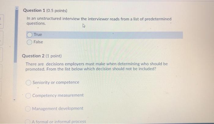 In an unstructured interview the interviewer