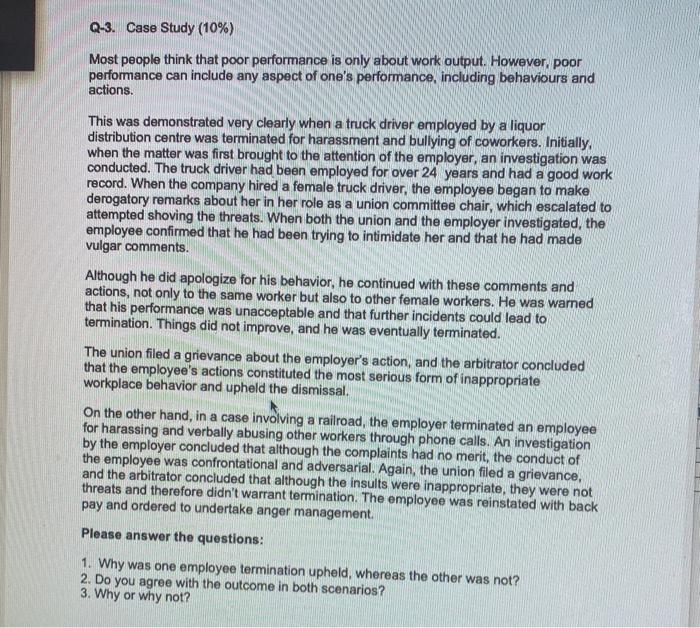 Part IV. Answer the Questions (20% MARKS) Each