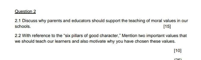 Question 2 Question 2 2.1 Discuss why parents and