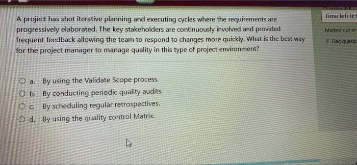 A project has shot iterative planning and