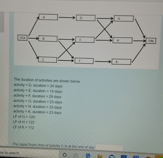 A project with 7 activities is shown below. STA B