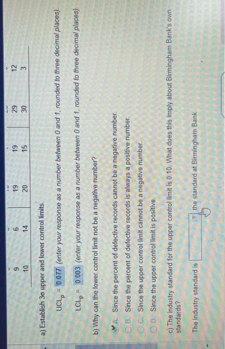 WHICH ONE IS IT? a) Establish 30 upper and lower