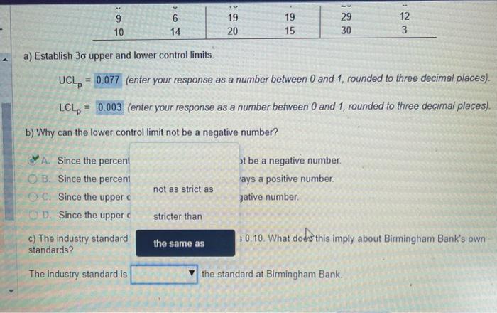 WHICH ONE IS IT? a) Establish 30 upper and lower