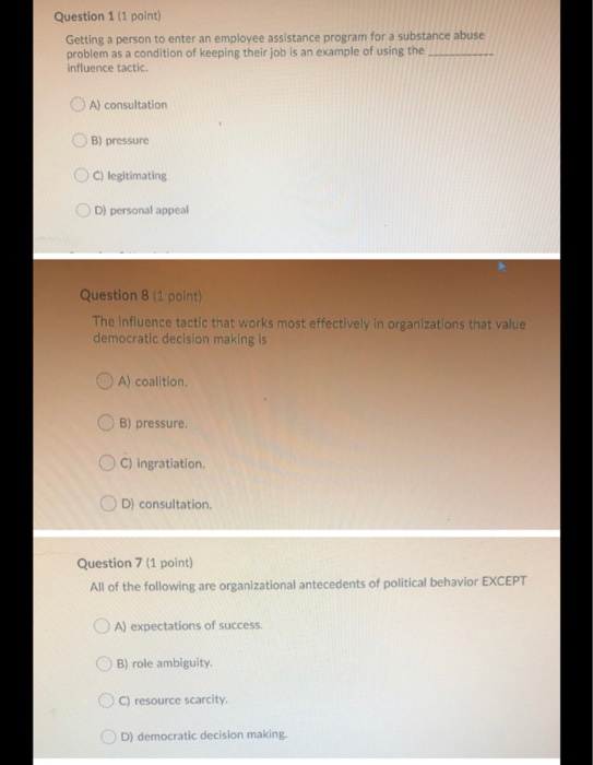 Question 1 (1 point) Getting a person to enter an
