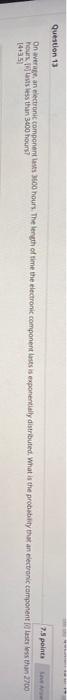 Question 13 7.5 point On average an electronic