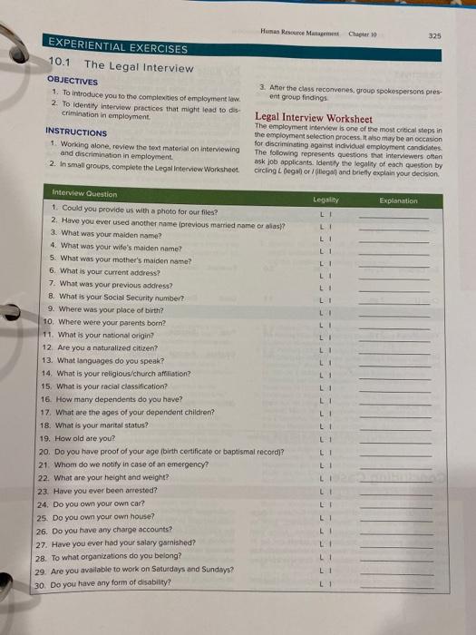 Human Resource Management Chapter 10 325 3. After