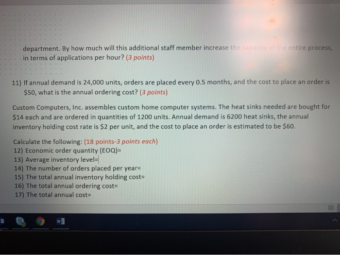 please show work thanks! department. By how much