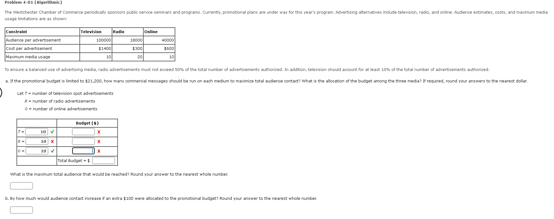 Please help with Part A & B Problem 4-01