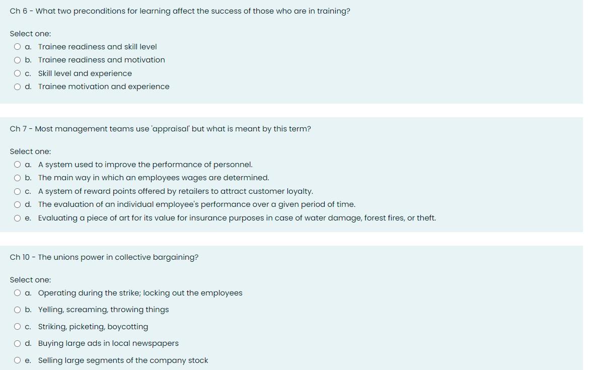 Ch 6 - What two preconditions for learning affect
