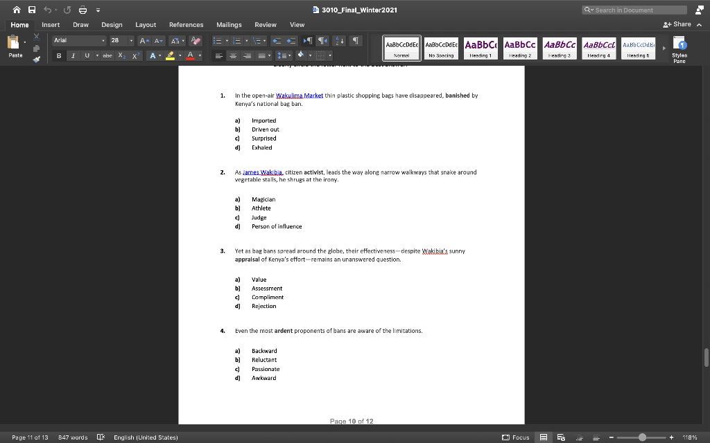 A A SU 3010_Final_Winter2021 Q Search in Document