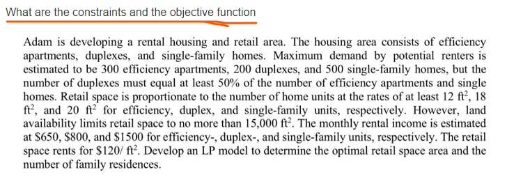 What are the constraints and the objective