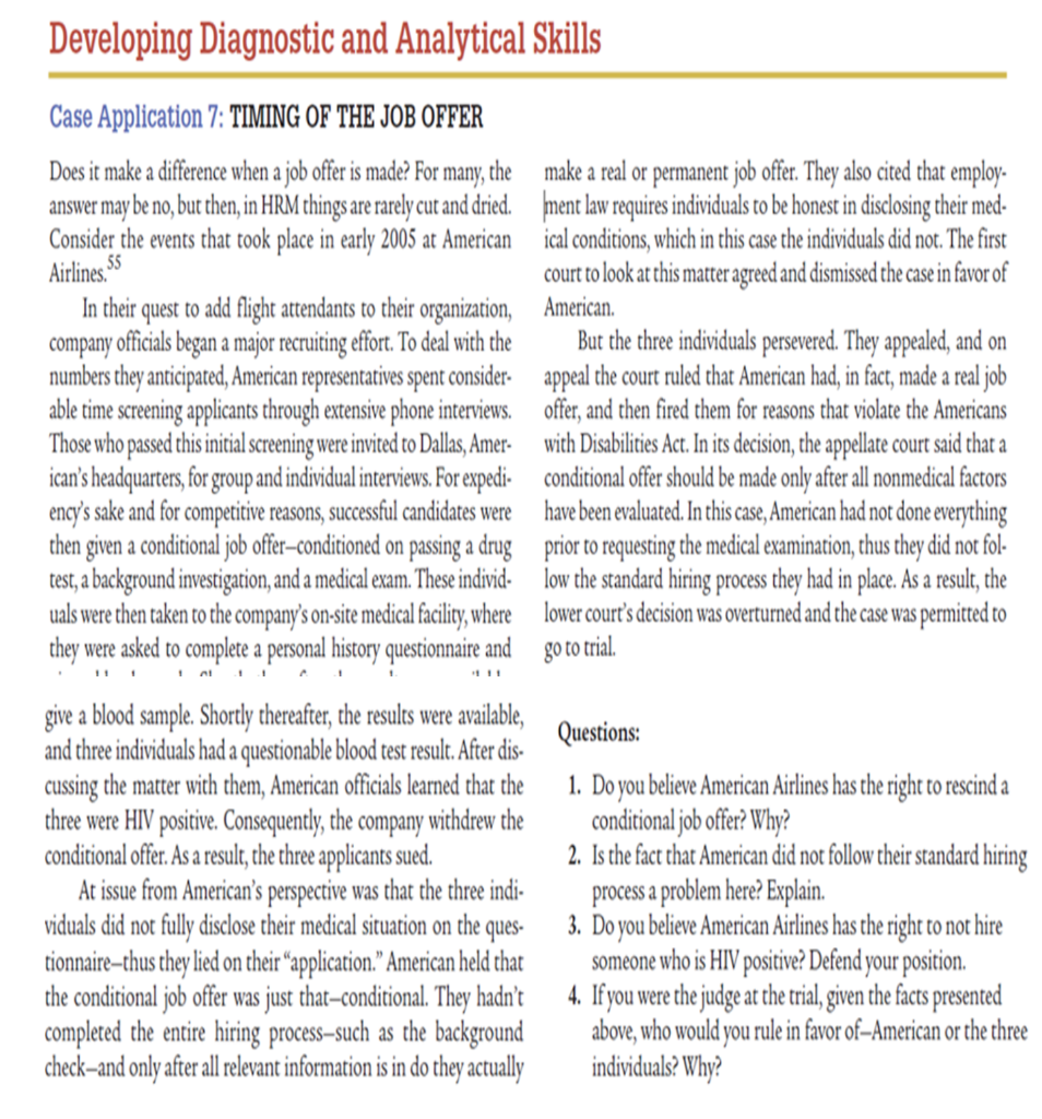 Developing Diagnostic and Analytical Skills Case