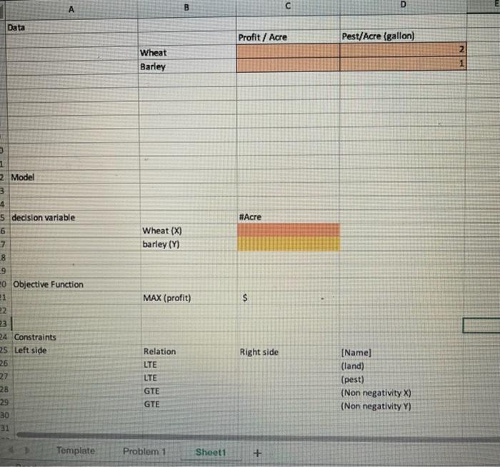 Please solve the Question in Excel format, use