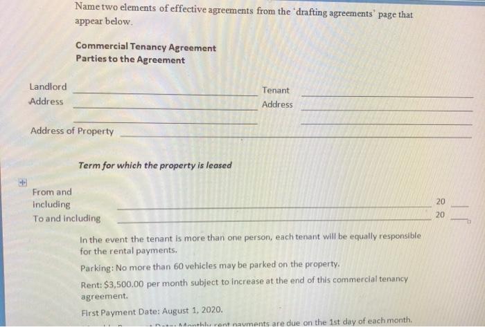 Name two elements of effective agreements from