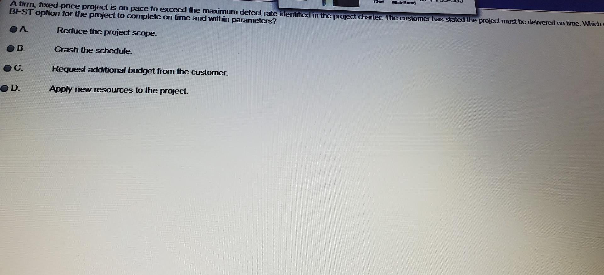 Chat White Board A firm, fixed price project is